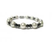 Magnet Clasp - 18cm Hematite Stone Beaded Bracelet